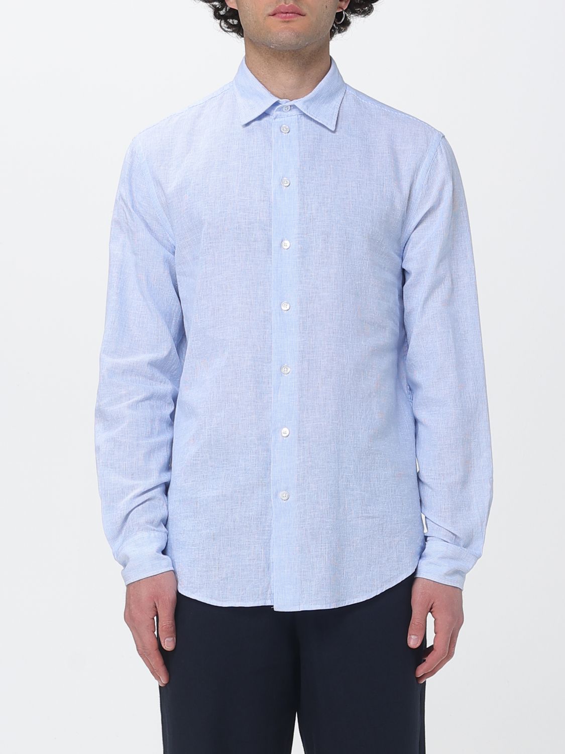 Shirt Men color Gnawed Blue