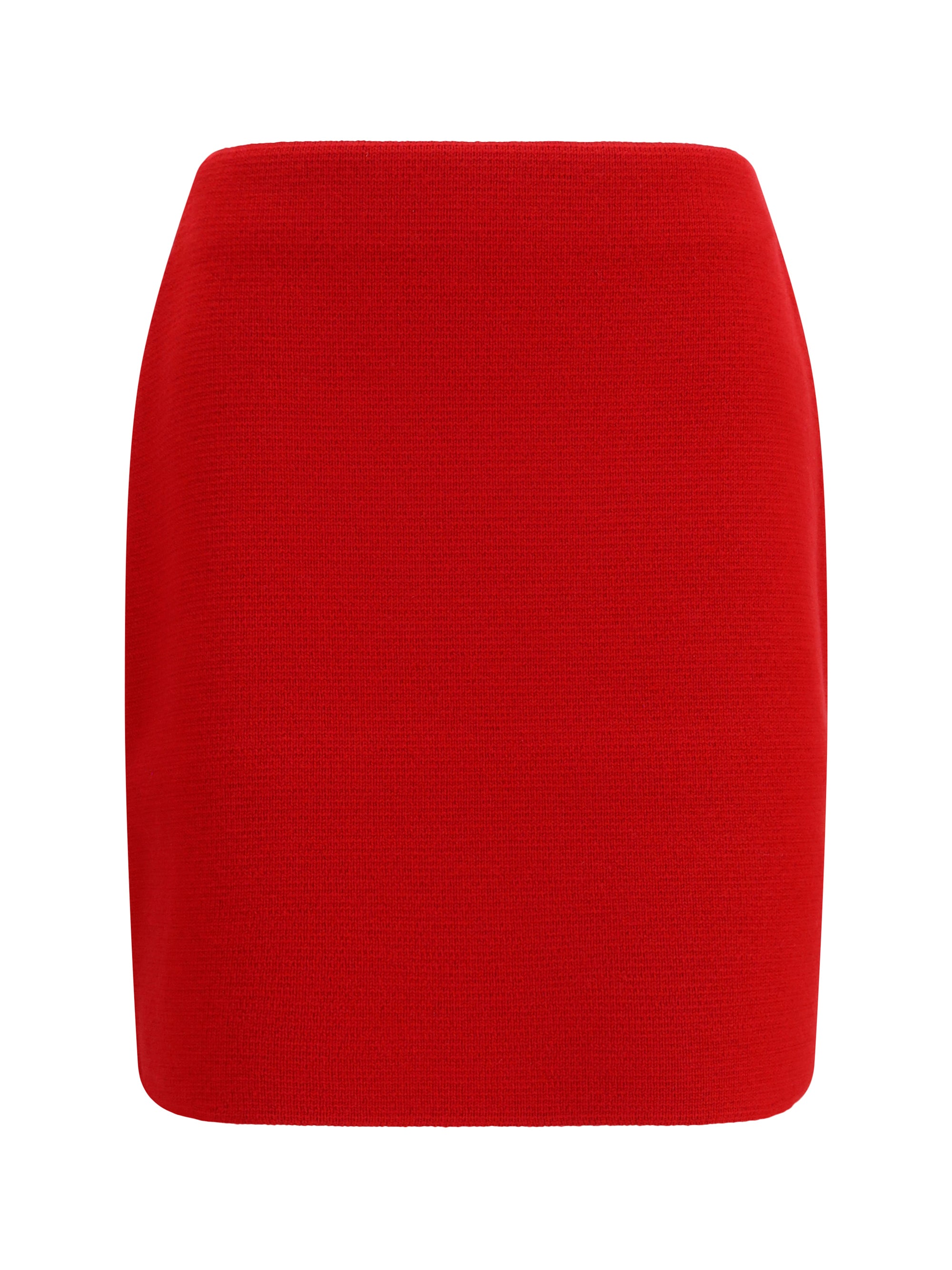 Merino Wool Skirt — Red
