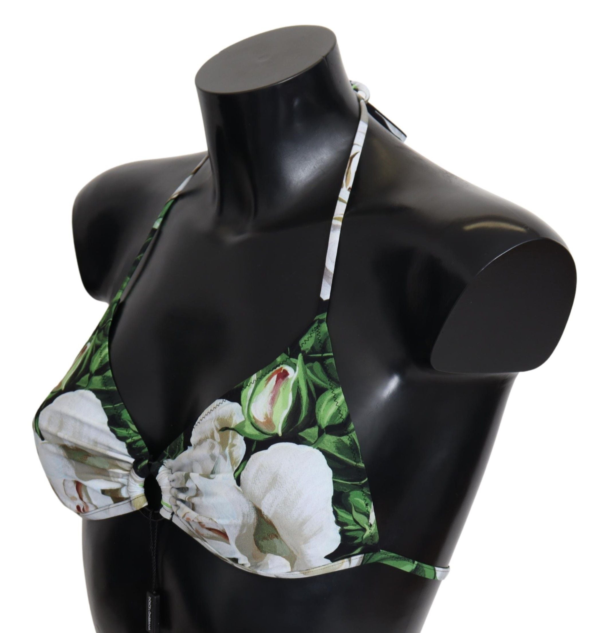 Floral Print Halter Bikini Top — Multicolor