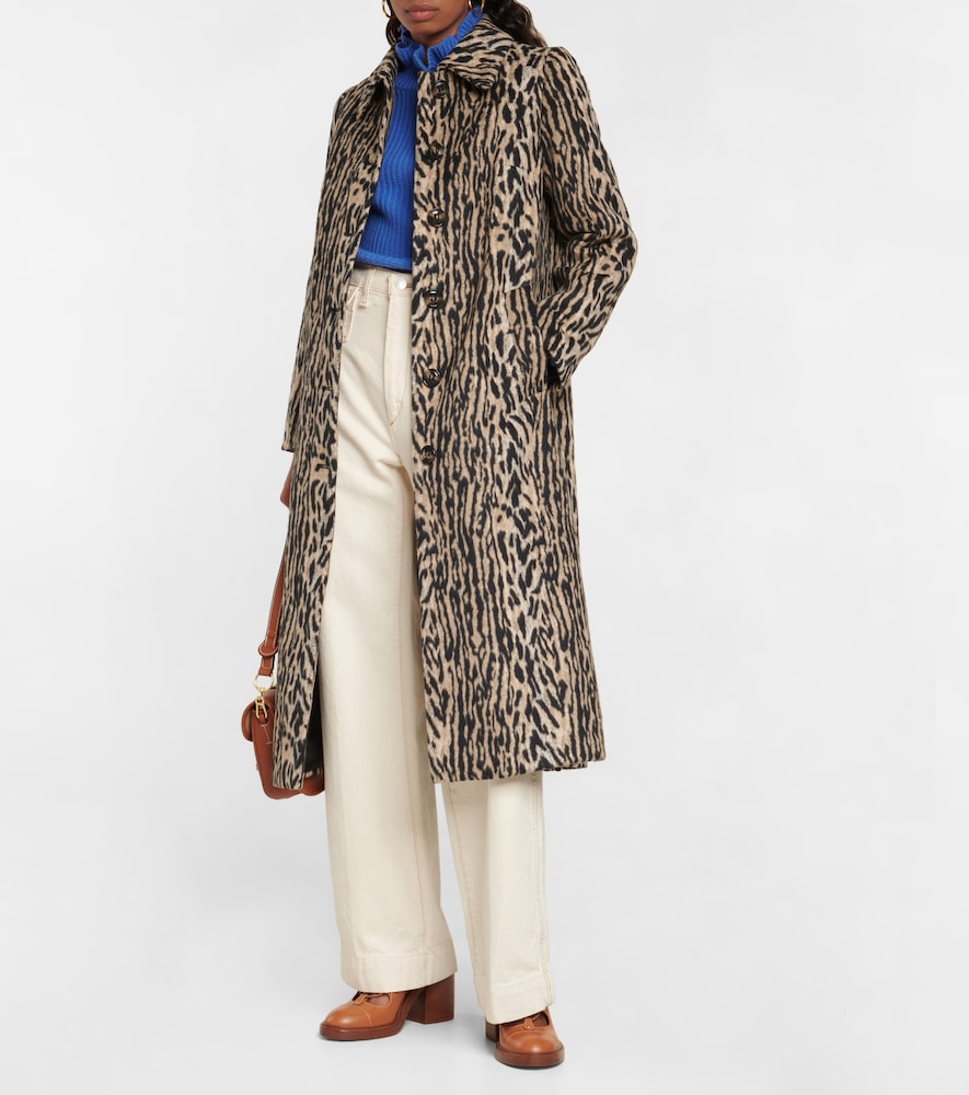 Milly leopard-print faux fur coat