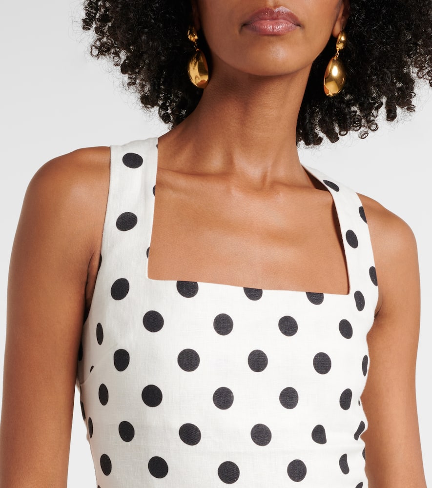 Alice polka-dot linen minidress