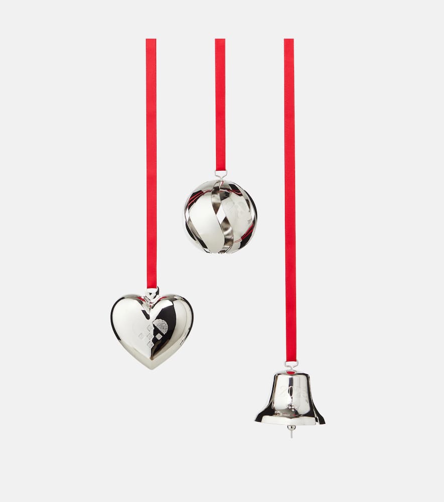 Set of 3 palladium-plated ornaments