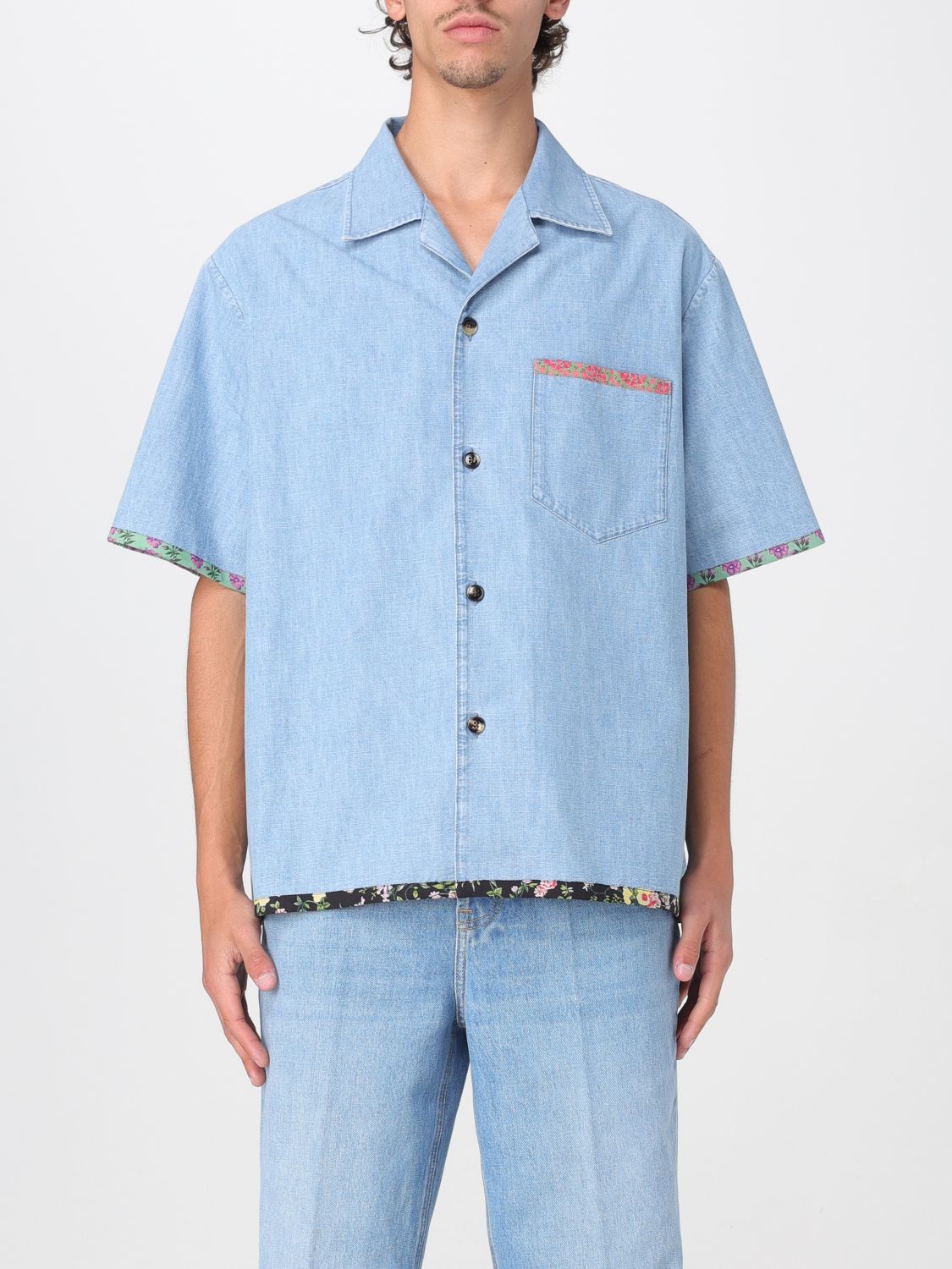 Shirt VALENTINO Men color Denim
