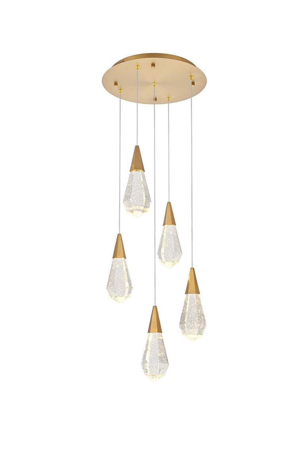Satin Gold LED Pendant from the Amora Collection