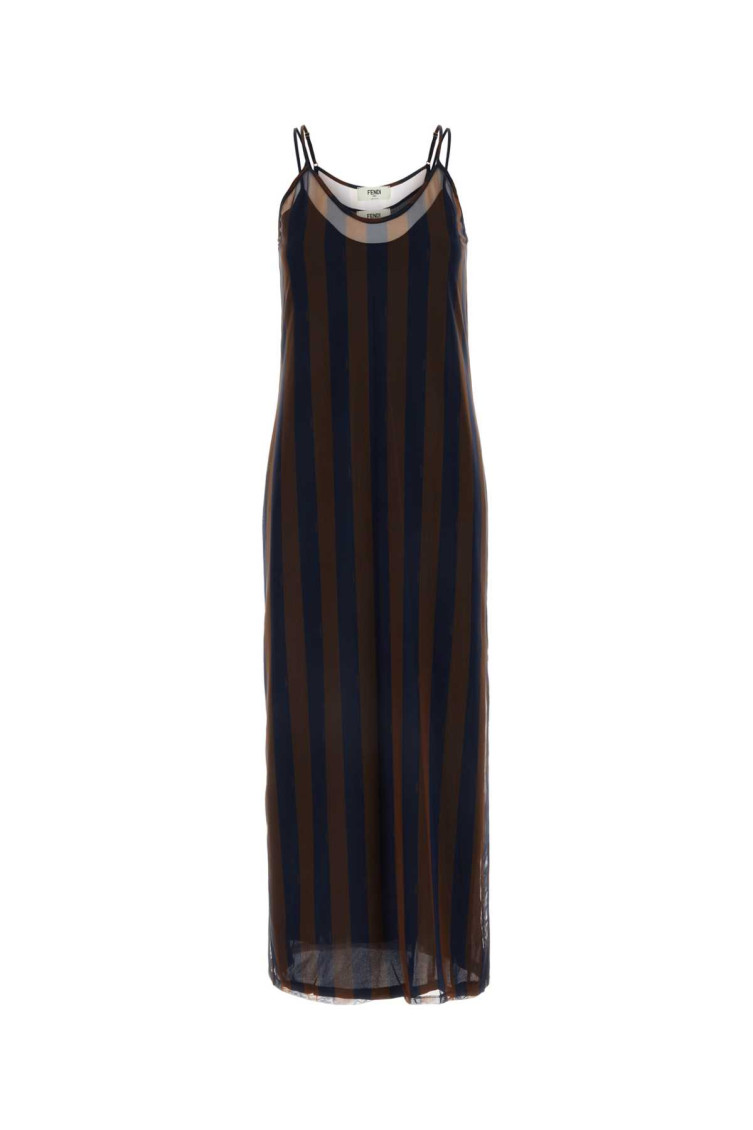 Printed Stretch Tulle Dress