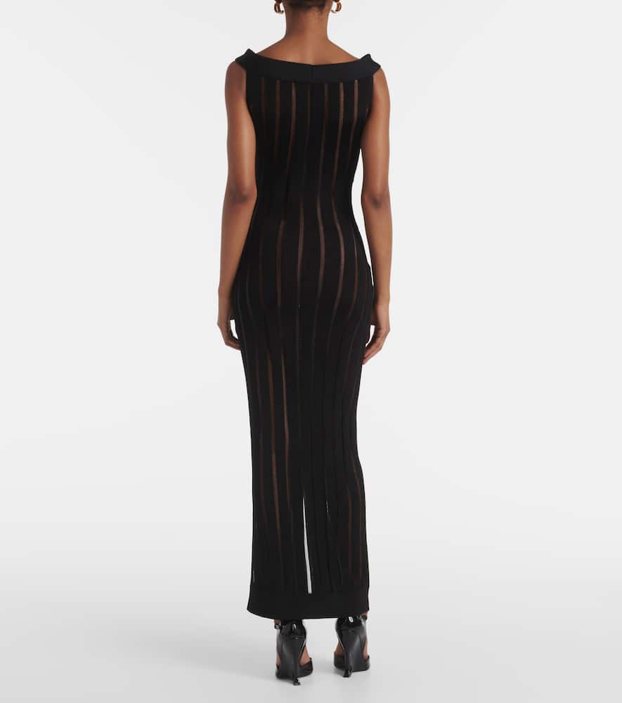 Ribbed-knit maxi dress