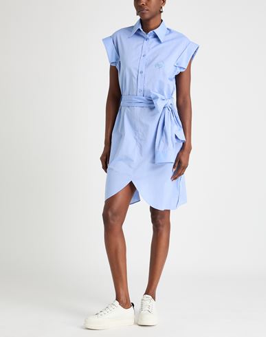 Woman Midi dress Azure Size 6 Cotton