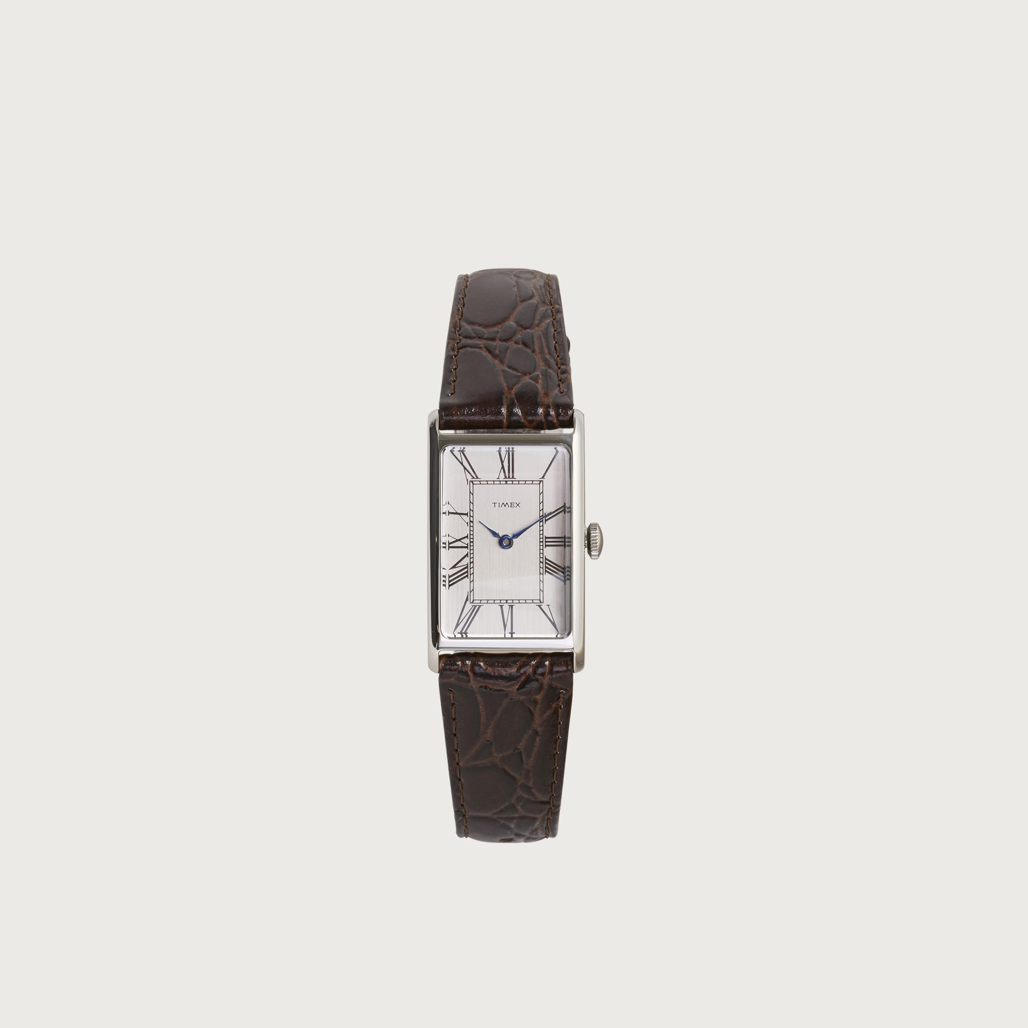 1976 Lexington Dress Rectangle Watch Silver/Brown
