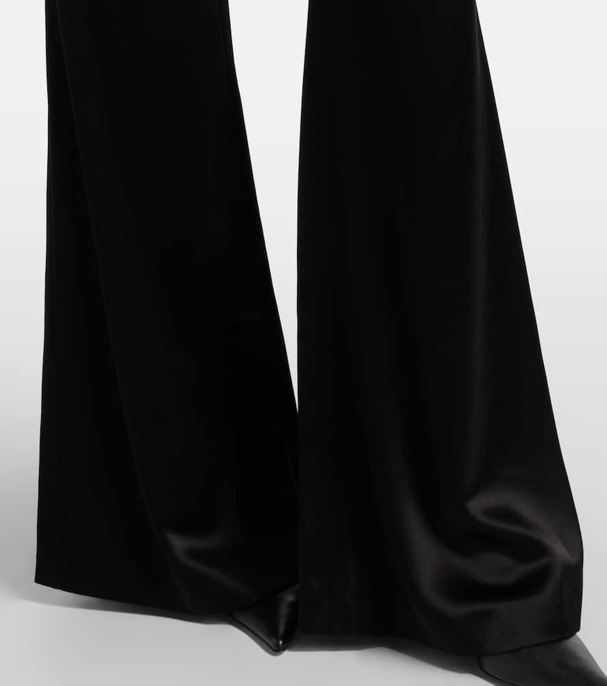 Julianne high-rise satin flared pants