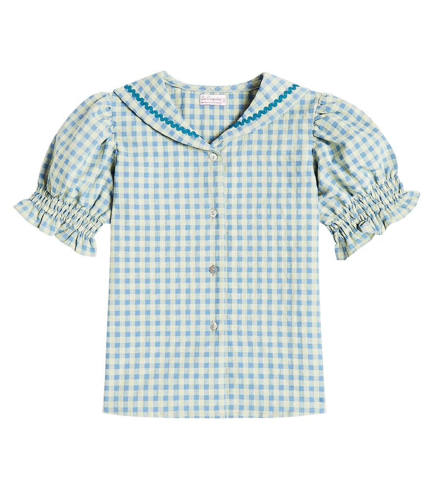 Georgina gingham cotton-blend shirt