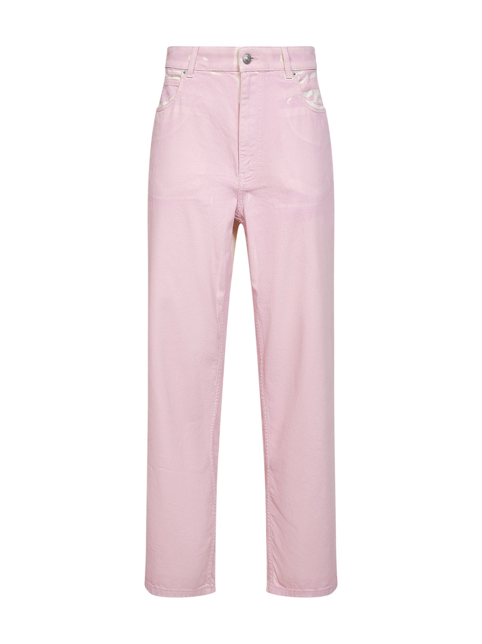 Gradient-Dyed Straight-Leg Jeans — Pink