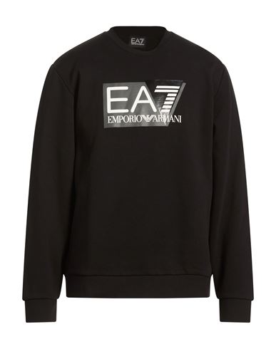 Man Sweatshirt Black Size L Cotton, Polyester