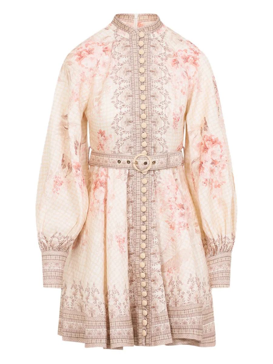 Illuminate Buttoned Linen Mini Dress Clothing