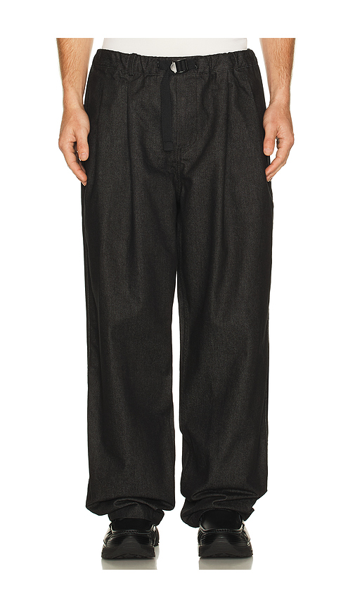 KAPPY DESIGN Two Tuck Wide Denim Pants in Black