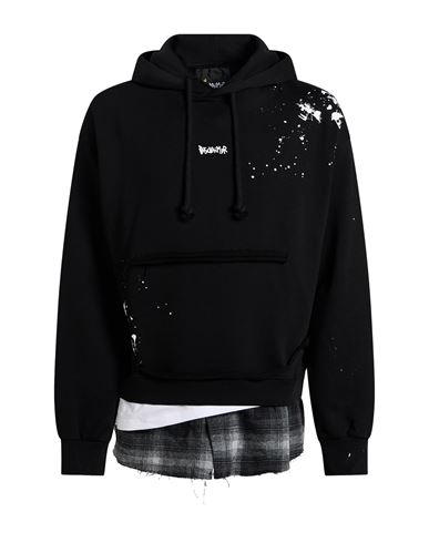 Man Sweatshirt Black Size L Cotton, Elastane