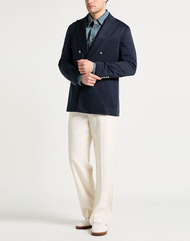 Man Blazer Midnight blue Size 42 Silk