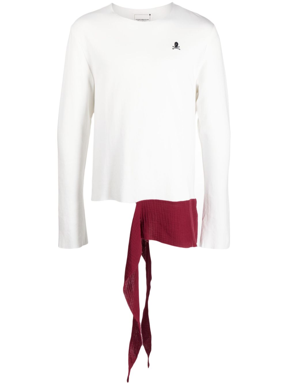 Raw-cut asymmetric cotton top - White