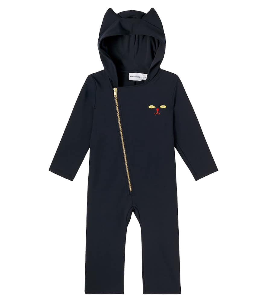 Catsuit asymmetric cotton-blend jumpsuit