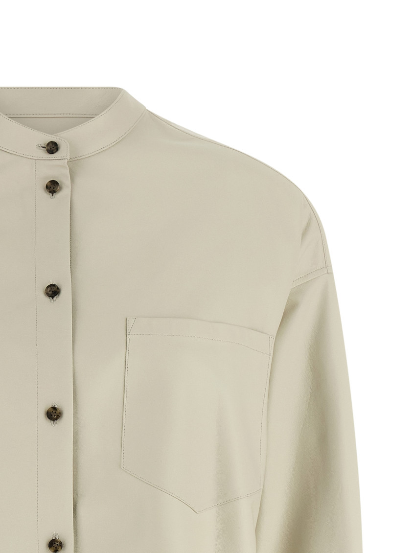 Leather Shirt Shirt And Blouse White