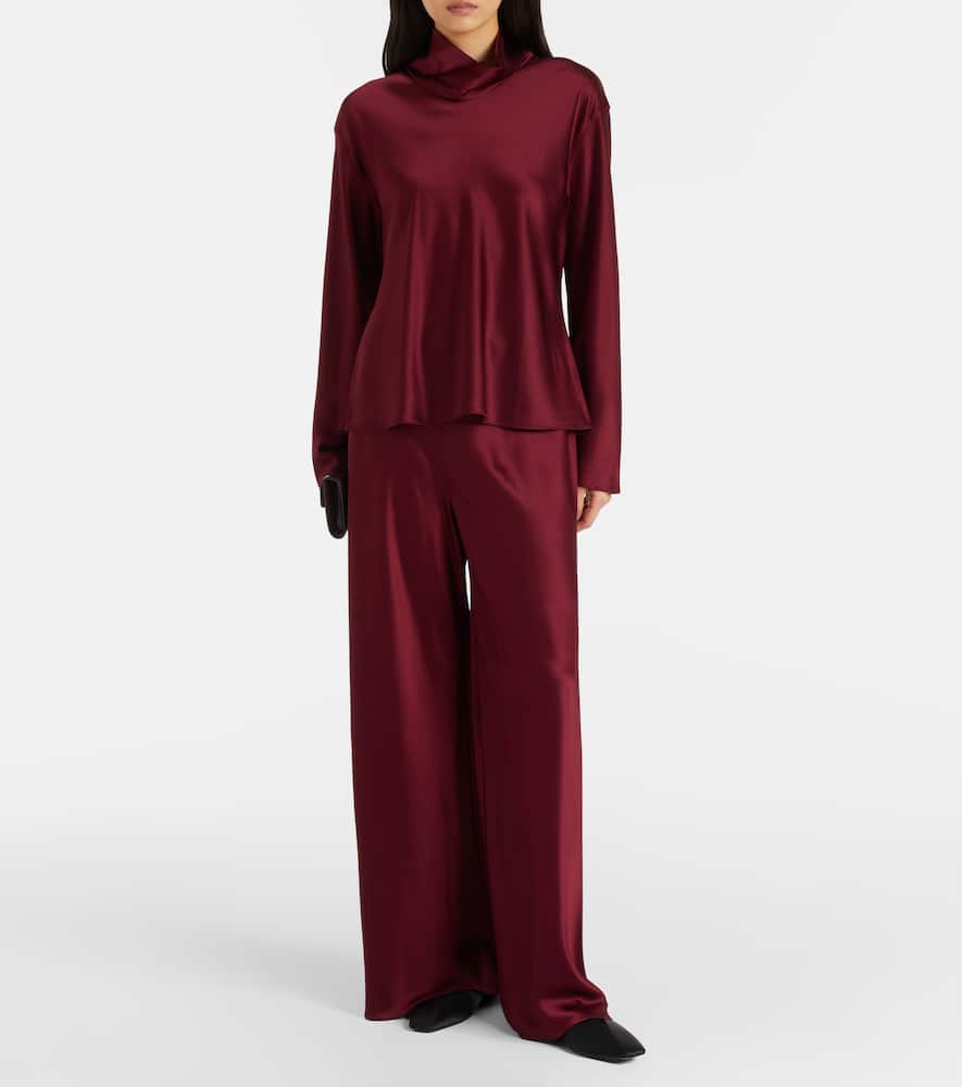 Barb satin turtleneck top
