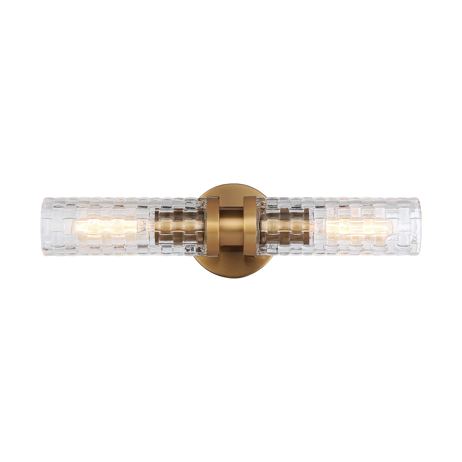 Aged Gold Brass Two Light Wall Sconce from the Weaver Collection