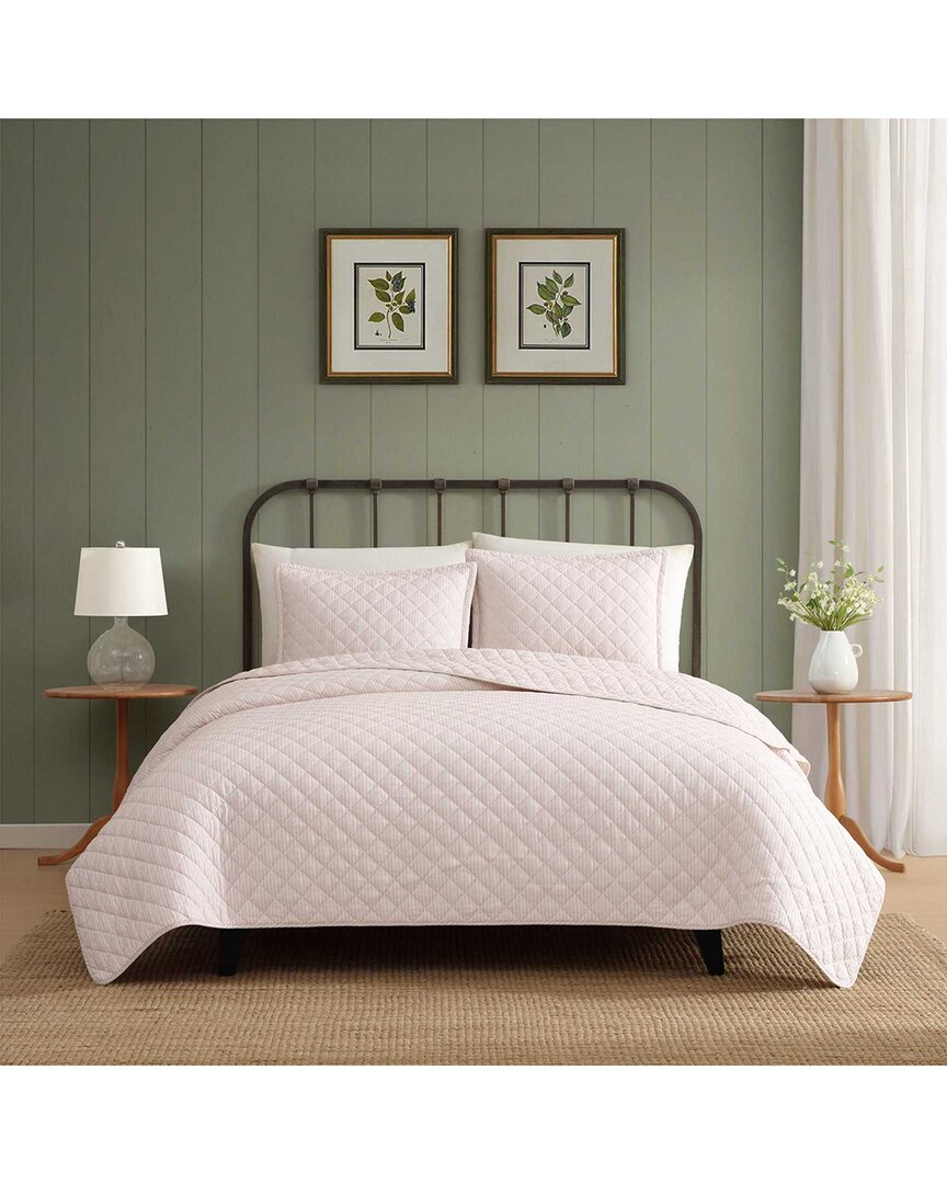 Tess Ticking Stripe 100% Printed Cotton Quilt Set