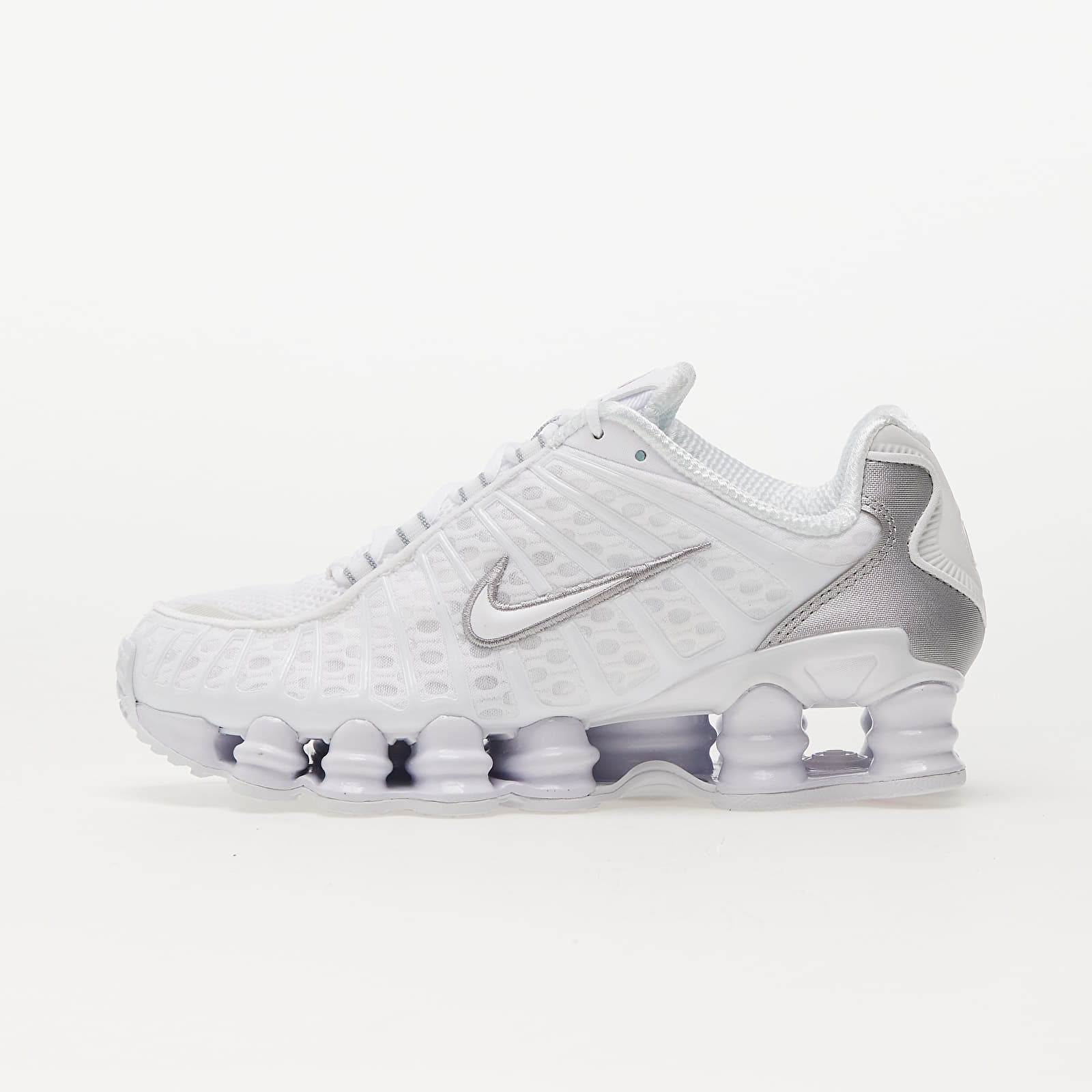 Women's Shox TL W Sneakers in White/Metallic Silver, Size UK 3