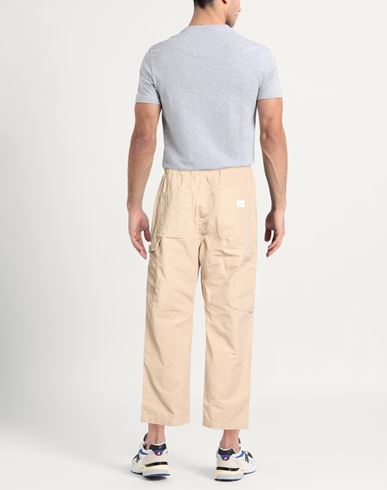 Man Pants Beige Size L Cotton, Elastane