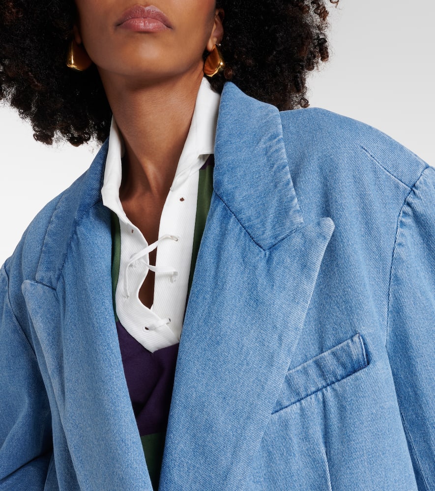 Oversized denim blazer