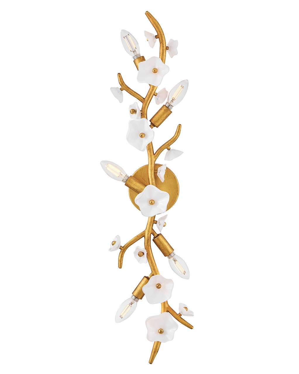 Distressed Brass LED Wall Sconce from the Azalea Collection