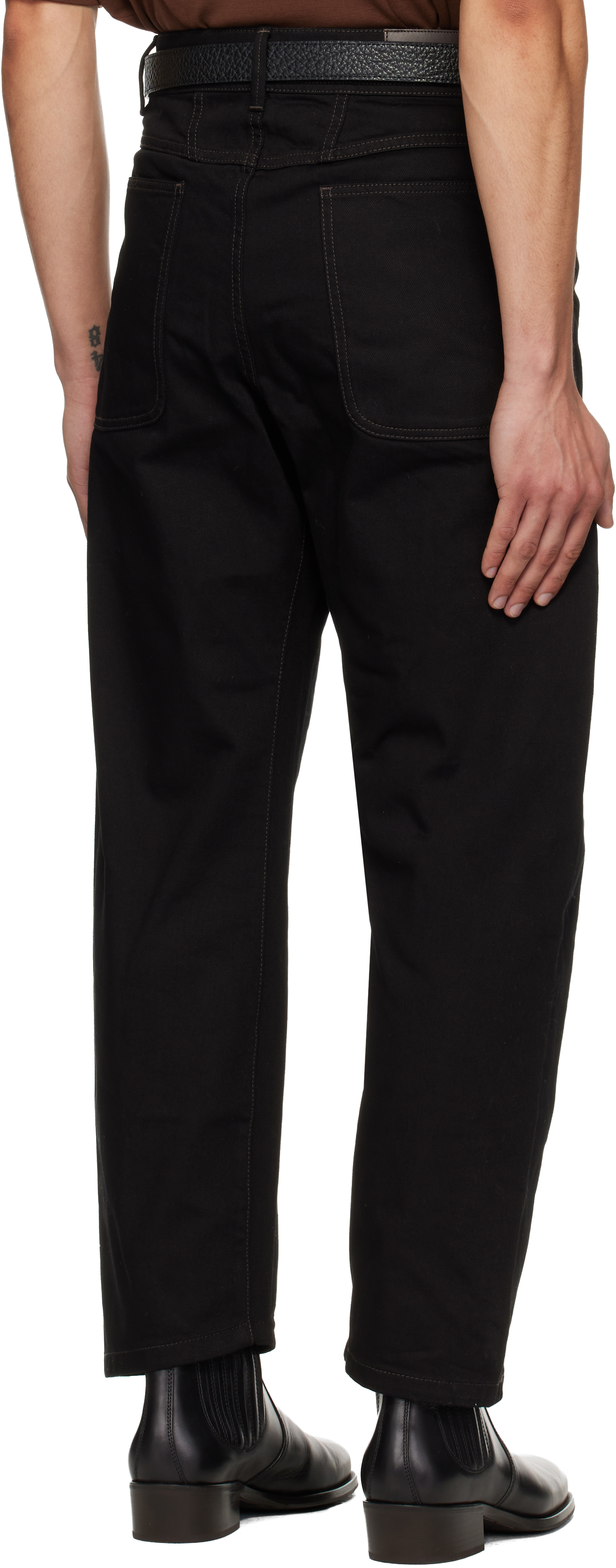 Black Twisted Workwear Jeans