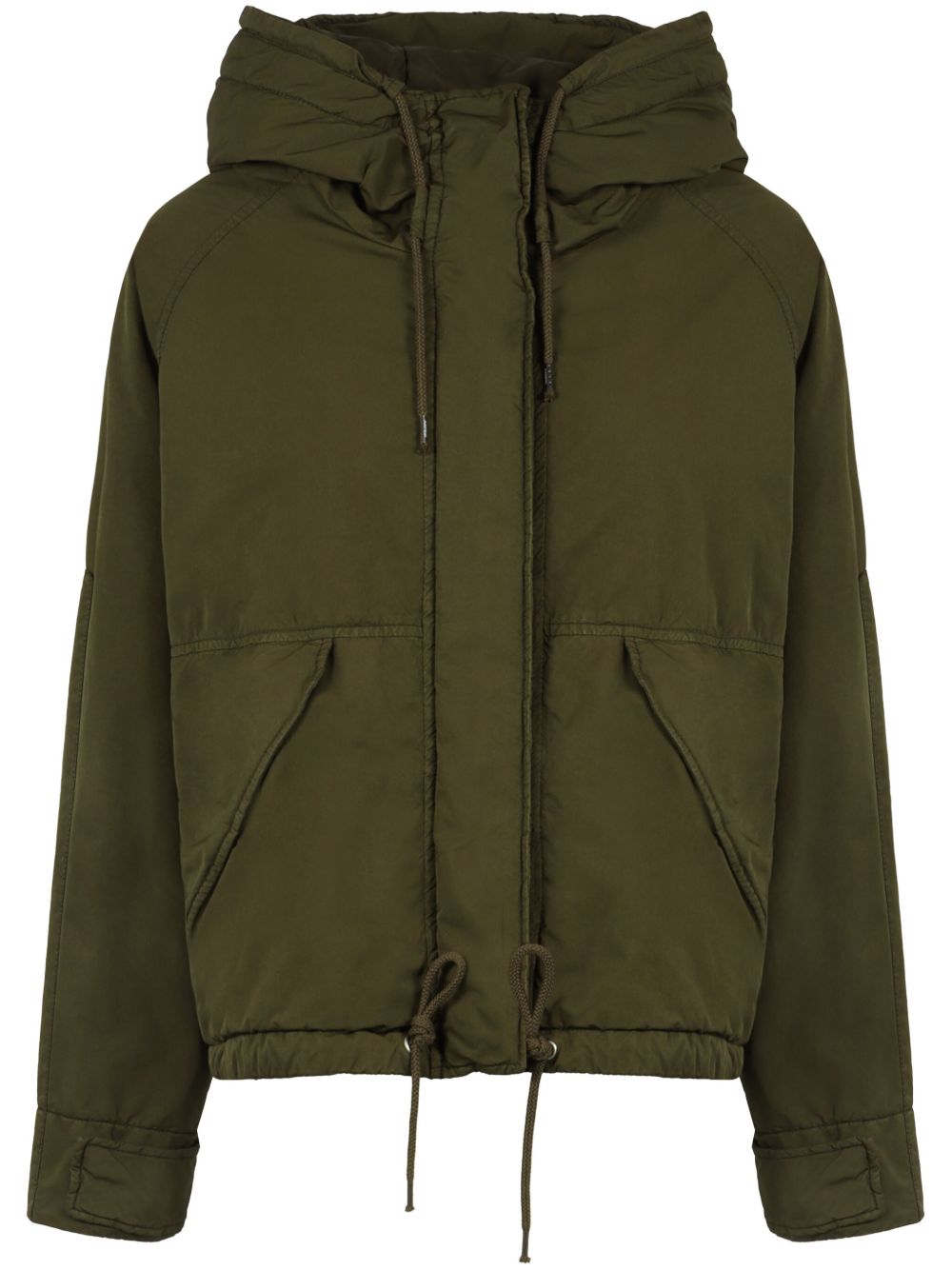 Drawstring hooded jacket - Green