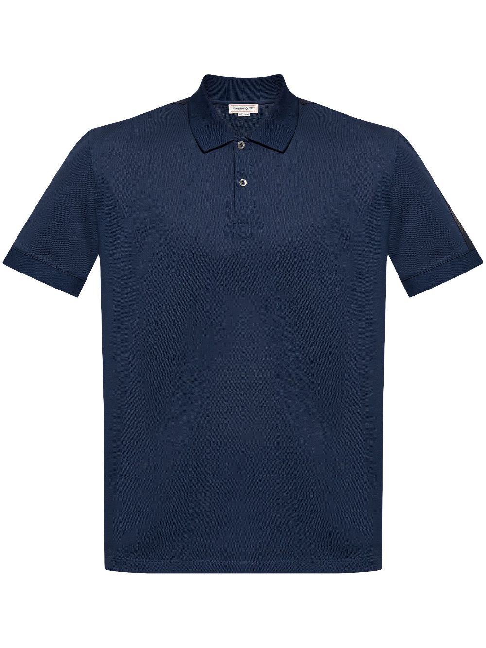 Logo-tape cotton polo shirt - Black