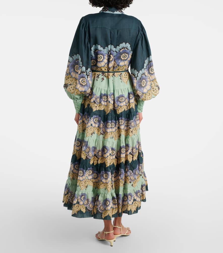 Alémais Madalena floral ramie shirt dress