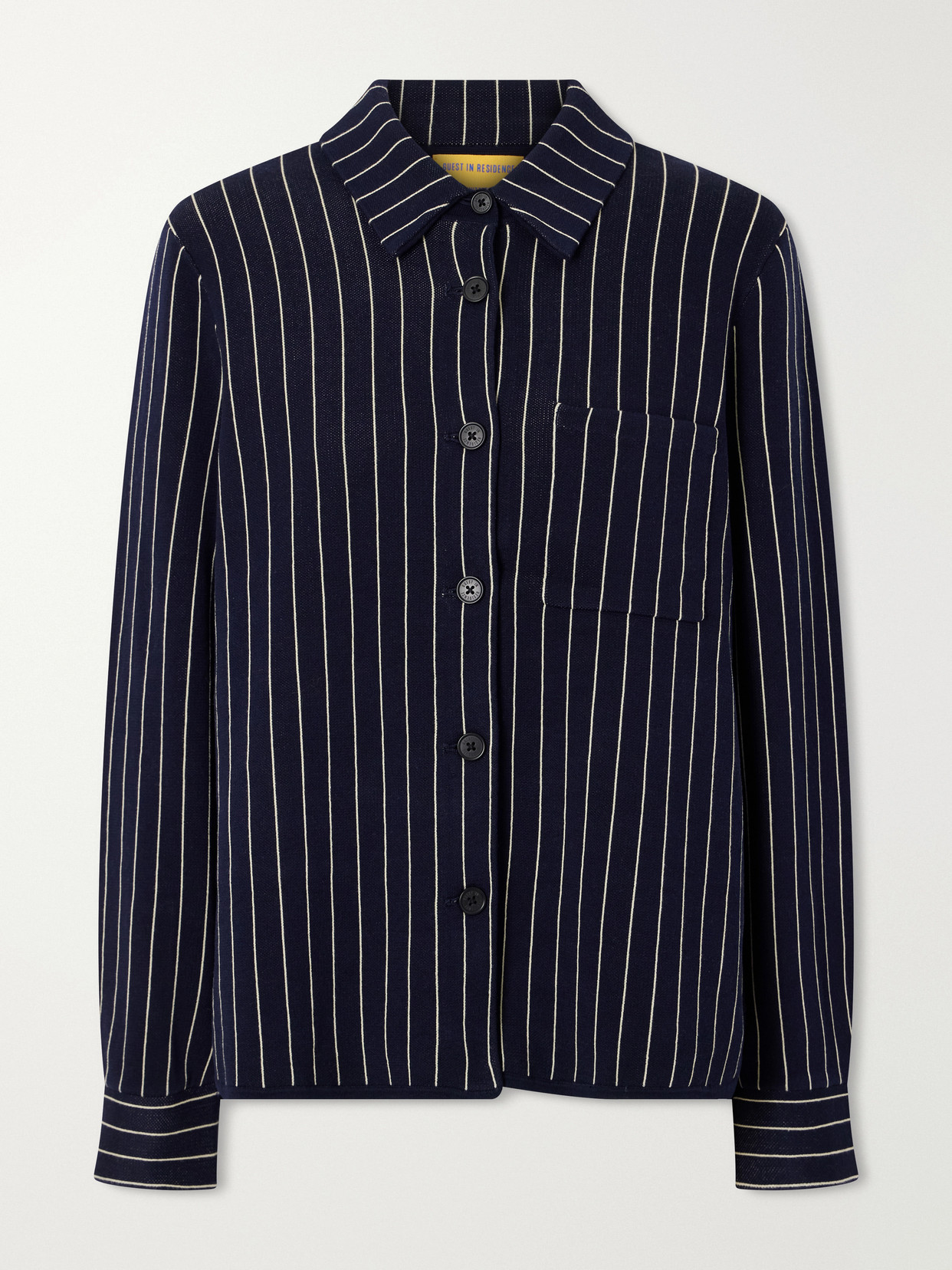 Pinstriped Cotton And Silk-blend Shirt Cardigan