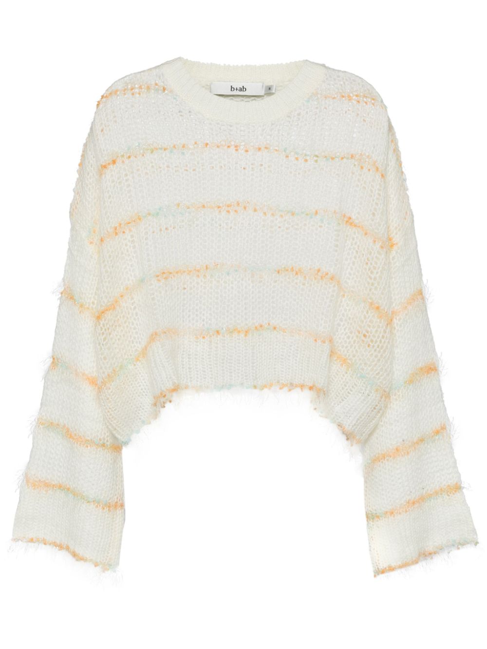 Round-neck long-sleeved knitted top - Pink