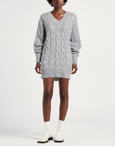 Woman Mini dress Light grey Size ONESIZE Acrylic, Wool, Viscose, Alpaca wool