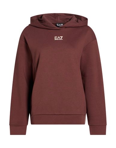 Woman Sweatshirt Brown Size S Polyester, Cotton
