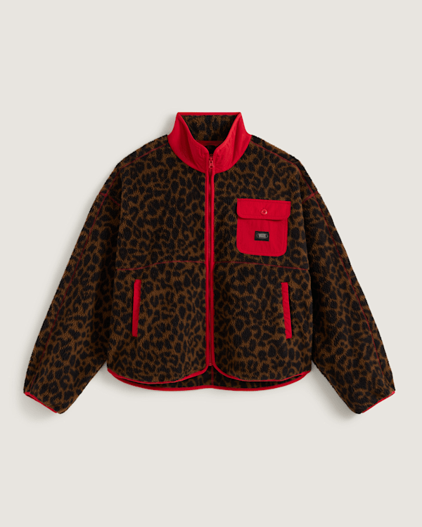 Vans - Printed High Pile Jacket, Woman, Brown