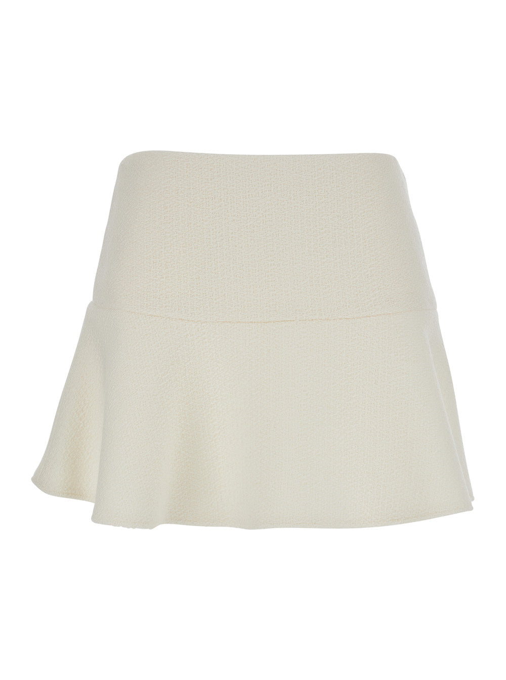 Wool Boucle Skirt — White