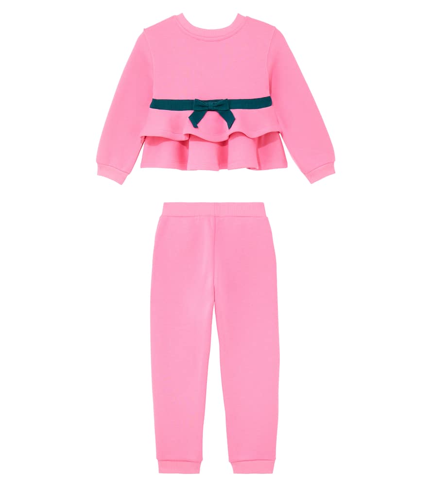 Cotton-blend sweatshirt and sweatpants set