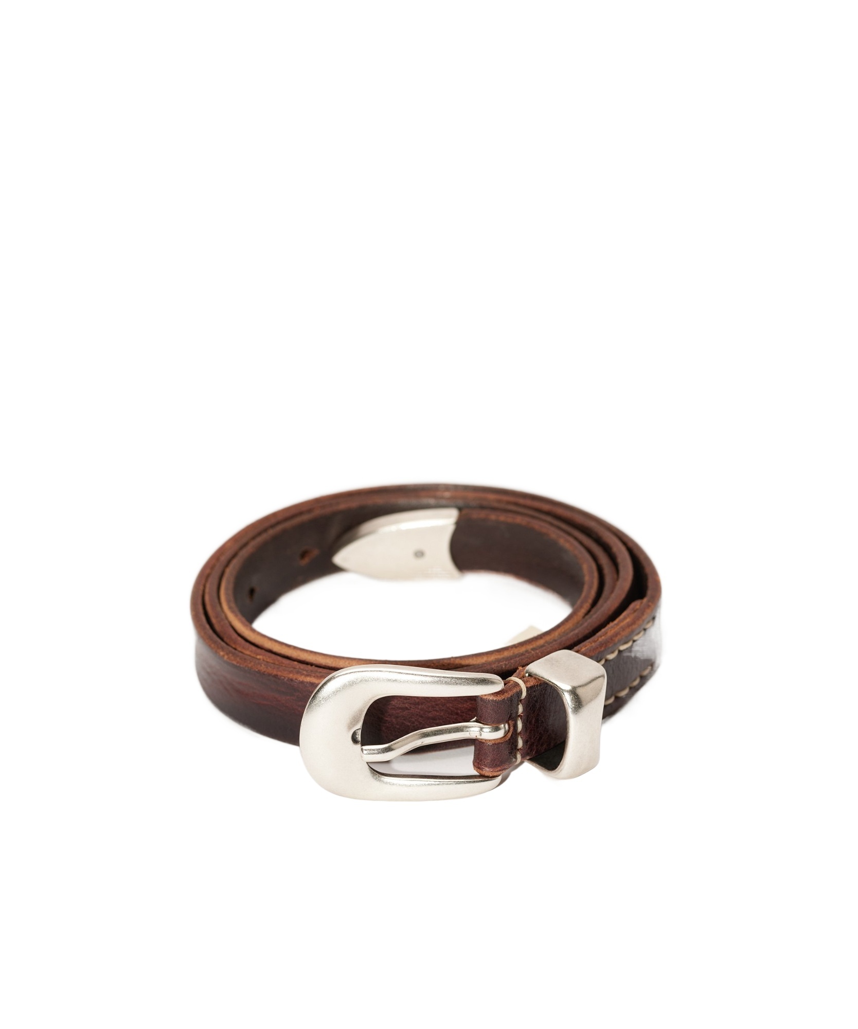 Western leather buckle belt