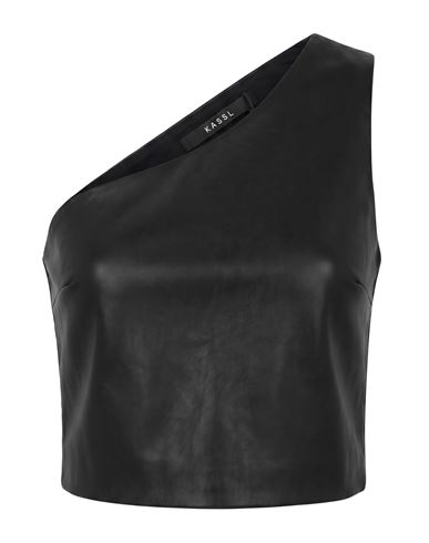 Woman Top Black Size 8 Polyurethane, Cotton