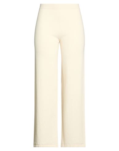 Woman Pants Ivory Size 6 Virgin Wool, Cashmere