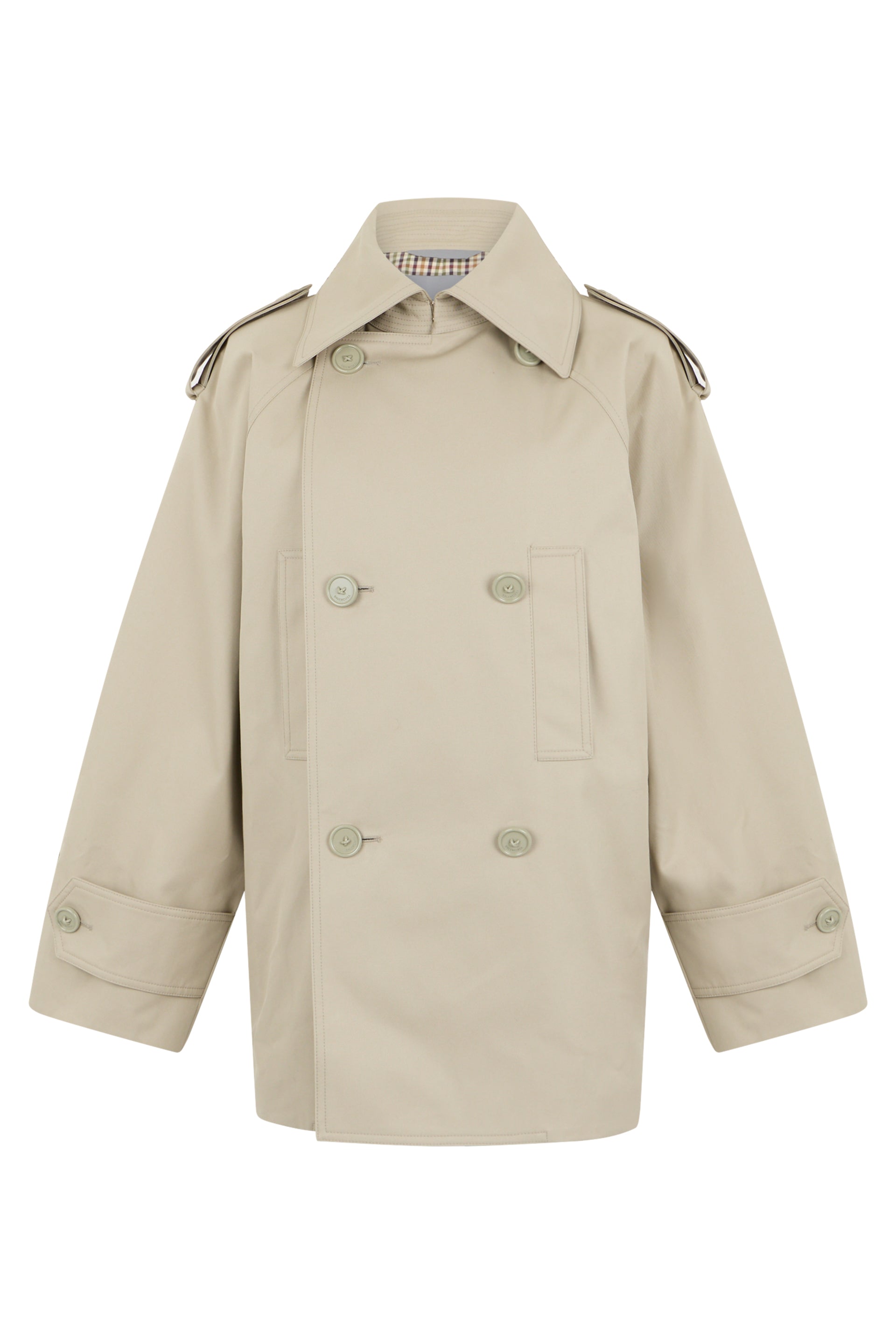Double-Breasted Cotton Trench Coat
