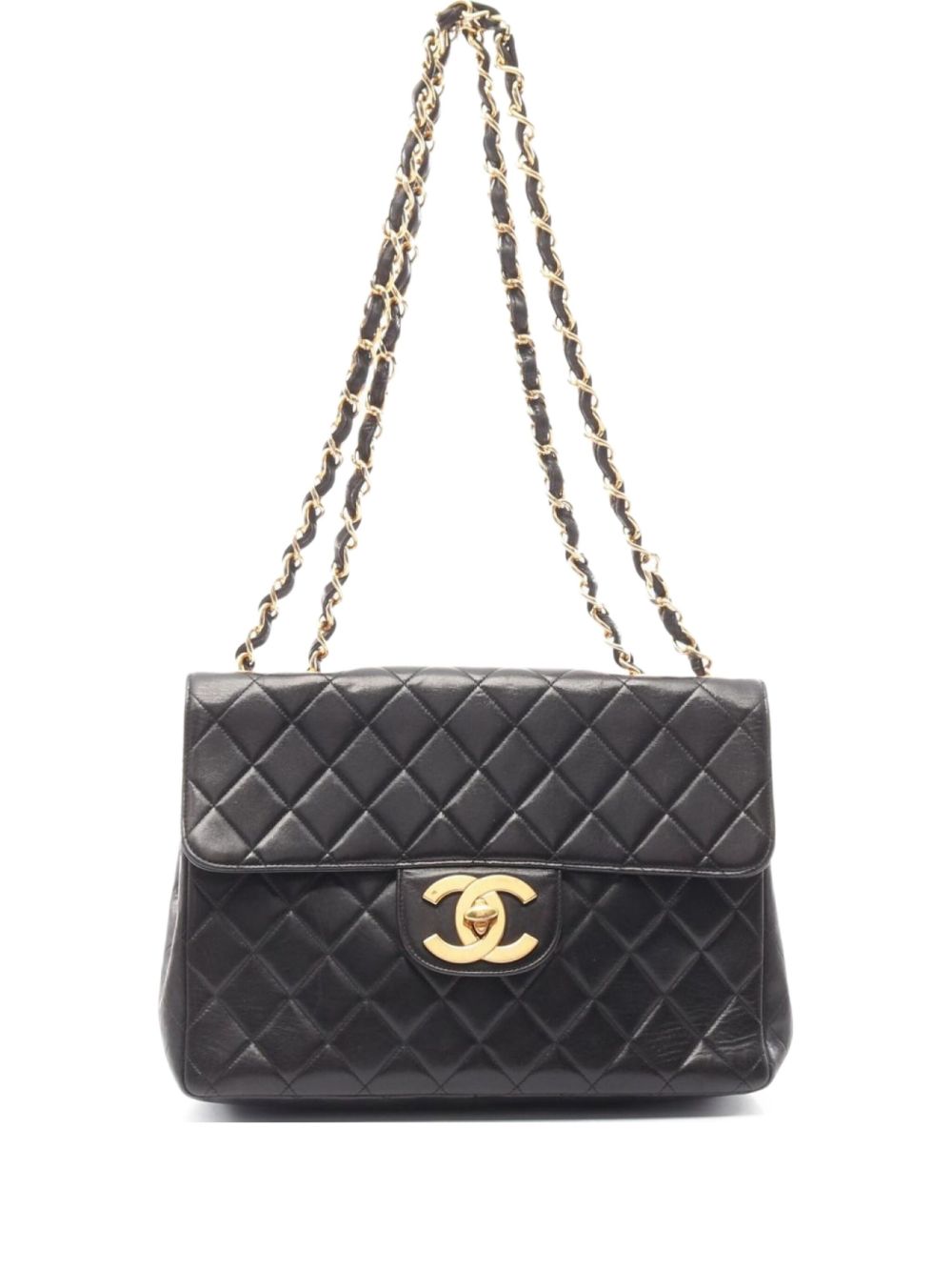 1994-1996 quilted leather shoulder bag - Black