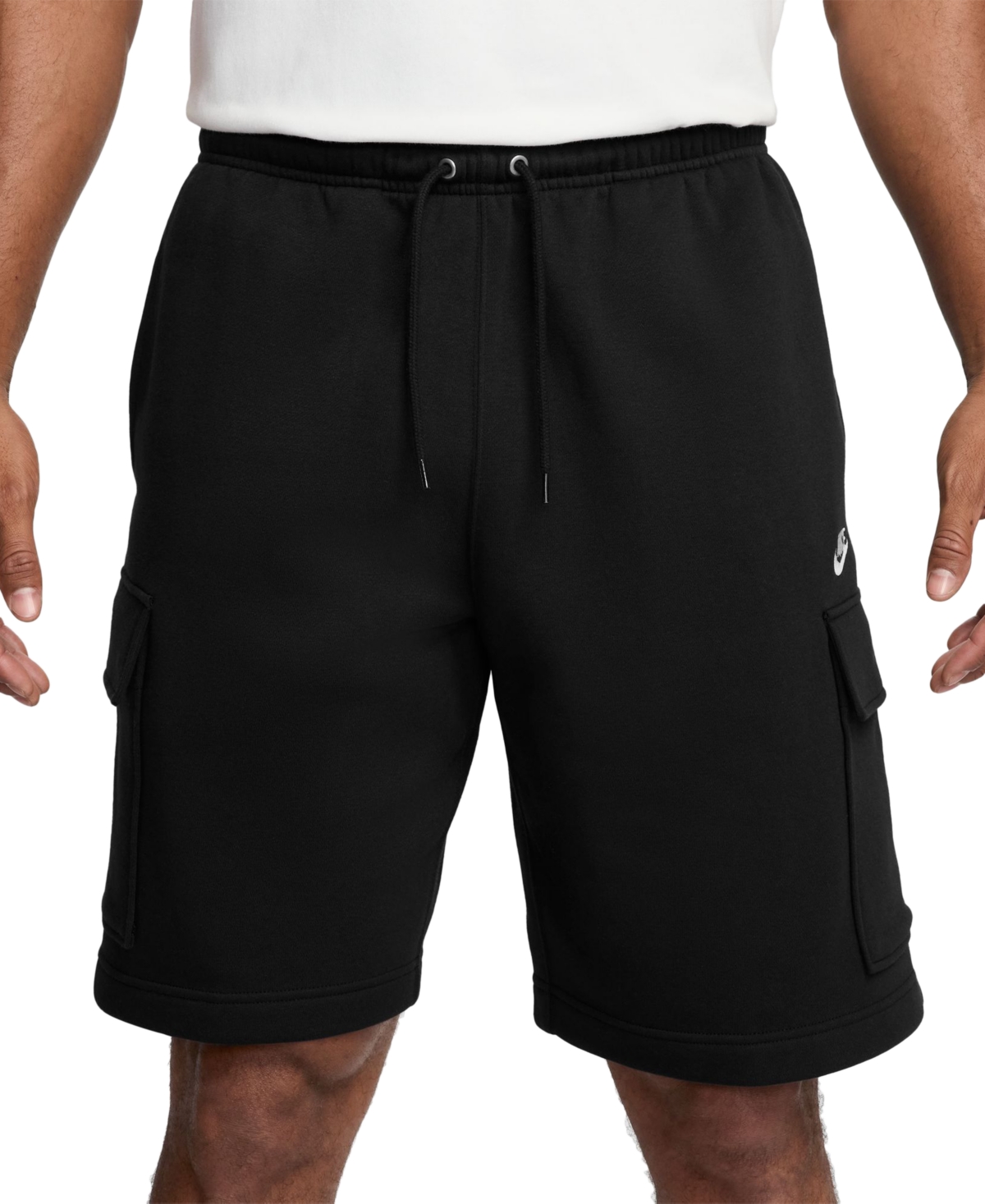 Club Men's Brushed Fleece Cargo Shorts - Black/black/white