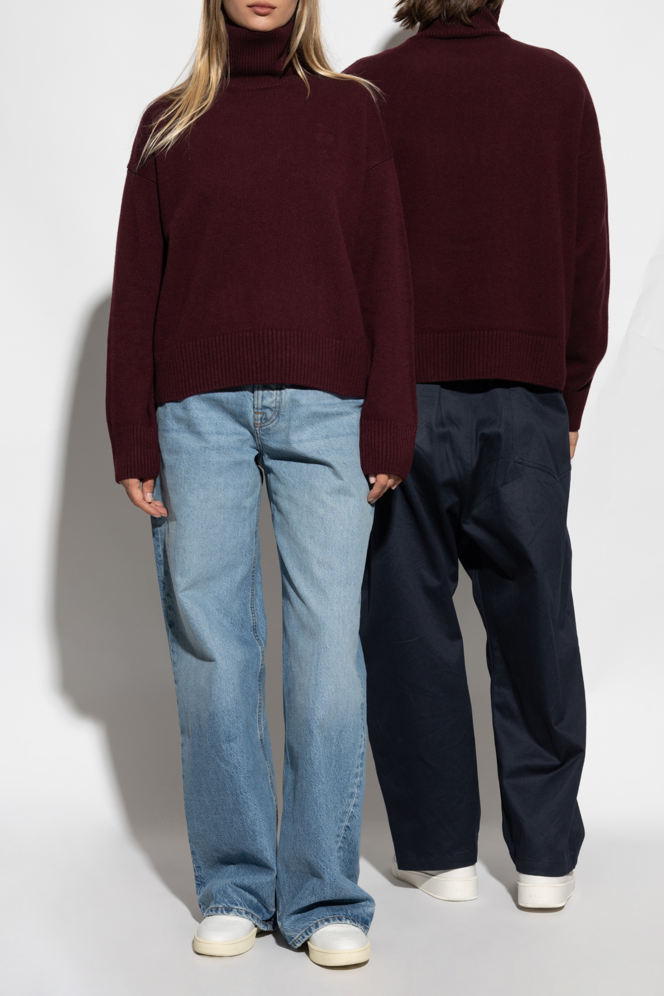 Wool Turtleneck, Unisex, Burgundy
