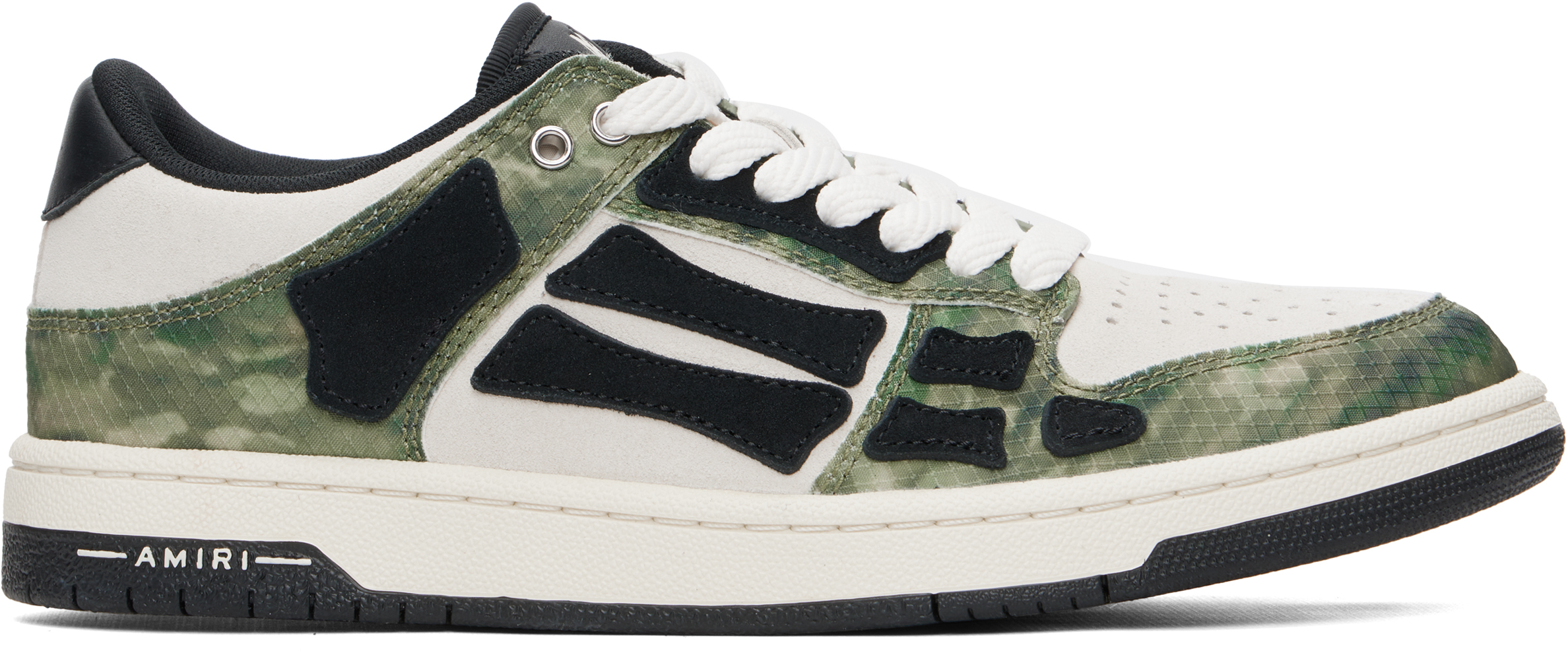 Khaki & Beige Camo Skel Top Low Sneakers