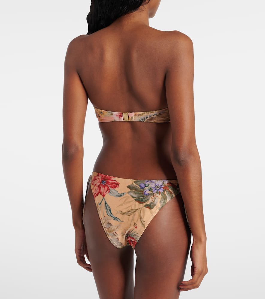 Coco bow-detail floral bikini bottoms
